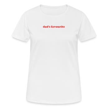 Papas Liebling - Frauen T-Shirt atmungsaktiv - Weiß - Vorne - AI Model Female 172 dark (172cm)