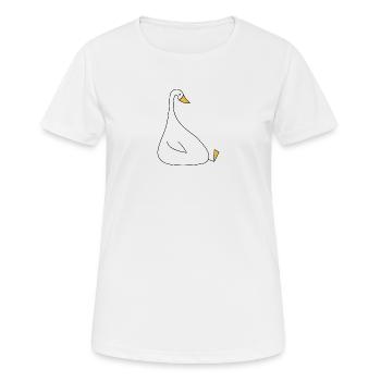 sitzende Gans - Frauen T-Shirt atmungsaktiv - Weiß - Vorne - AI Model Female 172 dark (172cm)