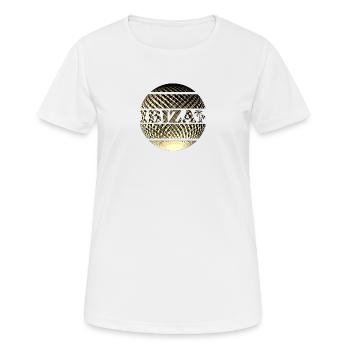 Ibiza Logo in Gold - Frauen T-Shirt atmungsaktiv - Weiß - Vorne - AI Model Female 172 dark (172cm)