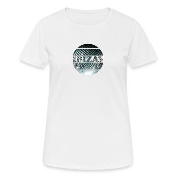 Ibiza elegante platinblaue Diskokugel - Frauen T-Shirt atmungsaktiv - Weiß - Vorne - AI Model Female 172 dark (172cm)