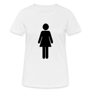 Woman - toilet - pictogram - Toilet sign - Women's Breathable T-Shirt - white - Front - AI Model Female 172 dark (172cm)
