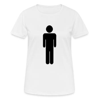 Mann - Toilette - Piktogramm - Toilettenzeichen - Frauen T-Shirt atmungsaktiv - Weiß - Vorne - AI Model Female 172 dark (172cm)