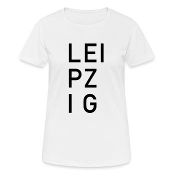 Leipzig - Frauen T-Shirt atmungsaktiv - Weiß - Vorne - AI Model Female 172 dark (172cm)