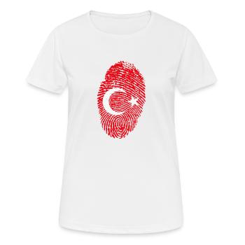 T-shirt imprimé "drapeau Turque" - T-shirt respirant Femme - blanc - Devant - AI Model Female 172 dark (172cm)
