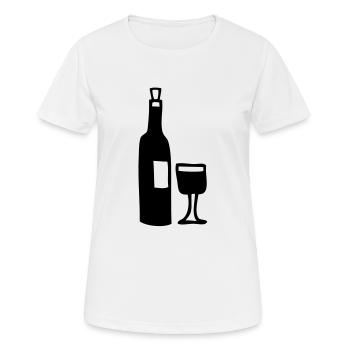 glas und flasche voll - Frauen T-Shirt atmungsaktiv - Weiß - Vorne - AI Model Female 172 dark (172cm)