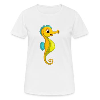 lorey.w "petit hippocampe", fille - T-shirt respirant Femme - blanc - Devant - AI Model Female 172 dark (172cm)