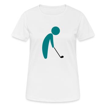 Ein Golfspieler kurz vor dem Abschlag - Frauen T-Shirt atmungsaktiv - Weiß - Vorne - AI Model Female 172 dark (172cm)