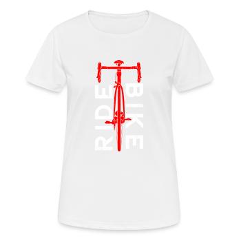Typographie de vélo et vélo de route rouge - T-shirt respirant Femme - blanc - Devant - AI Model Female 172 dark (172cm)