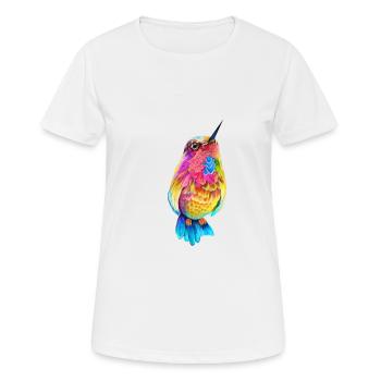 T-Shirt Kolibris - Frauen T-Shirt atmungsaktiv - Weiß - Vorne - AI Model Female 172 dark (172cm)