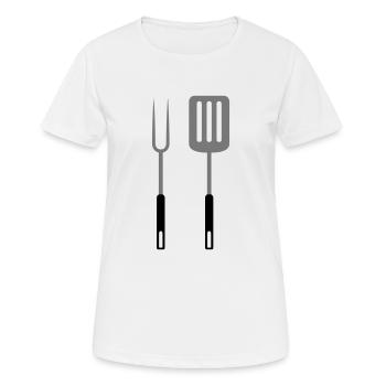 Fourche à griller Pan turner ustensiles de grillade - T-shirt respirant Femme - blanc - Devant - AI Model Female 172 dark (172cm)