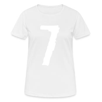 Maillot numéro 7 - T-shirt respirant Femme - blanc - Devant - AI Model Female 172 dark (172cm)