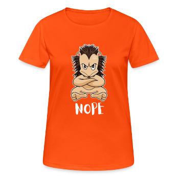 Non drôle hérisson paresseux - T-shirt respirant Femme - orange néon - Devant - AI Model Female 172 dark (172cm)