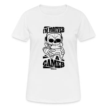 Gaming - Frauen T-Shirt atmungsaktiv - Weiß - Vorne - AI Model Female 172 dark (172cm)