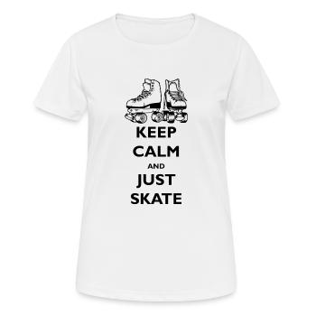 Keep calm : roller - T-shirt respirant Femme - blanc - Devant - AI Model Female 172 dark (172cm)
