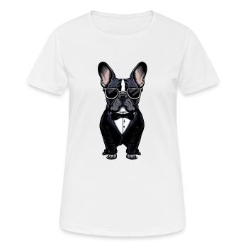 Bouledogue français en smoking - T-shirt respirant Femme - blanc - Devant - AI Model Female 172 dark (172cm)