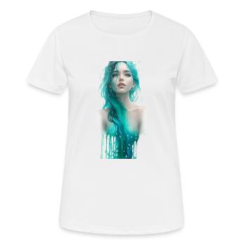 ethereal half-body portrait of a woman water F - Women's Breathable T-Shirt - white - Front - AI Model Female 172 dark (172cm)