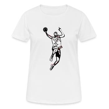 Ballsport - Frauen T-Shirt atmungsaktiv - Weiß - Vorne - AI Model Female 172 dark (172cm)