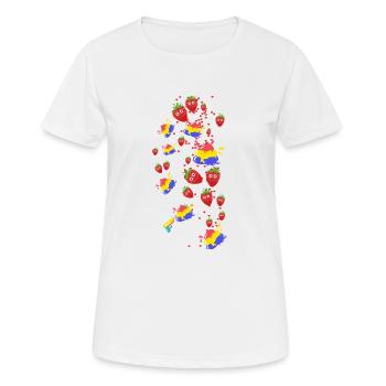Erdbeeren, Erdbeere, Farbe, bunte Farbe - Frauen T-Shirt atmungsaktiv - Weiß - Vorne - AI Model Female 172 dark (172cm)