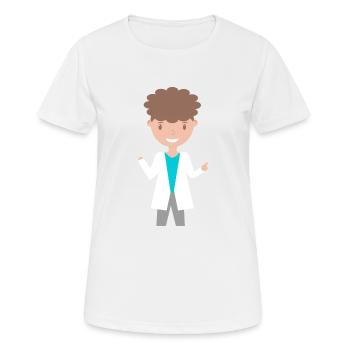 Person Illustratiert (Malte) - Frauen T-Shirt atmungsaktiv - Weiß - Vorne - AI Model Female 172 dark (172cm)