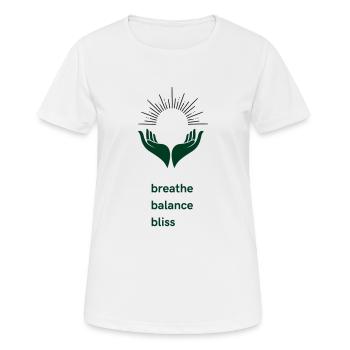 Balance & Glückseligkeit - Frauen T-Shirt atmungsaktiv - Weiß - Vorne - AI Model Female 172 dark (172cm)