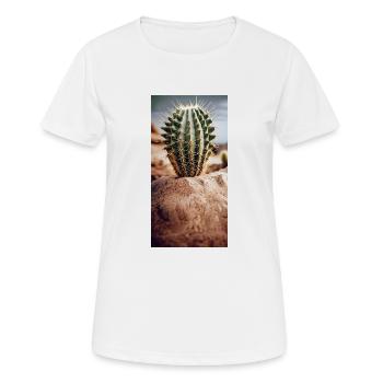 Cactus dans un désert de sable Jeu de mots - T-shirt respirant Femme - blanc - Devant - AI Model Female 172 dark (172cm)