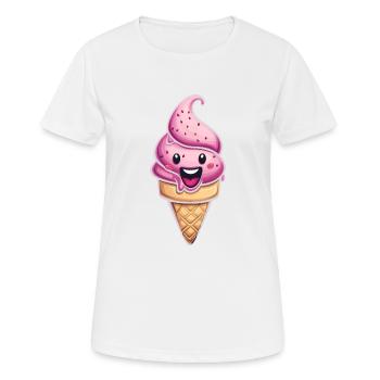 Lächelnde Eiskreation - Frauen T-Shirt atmungsaktiv - Weiß - Vorne - AI Model Female 172 dark (172cm)