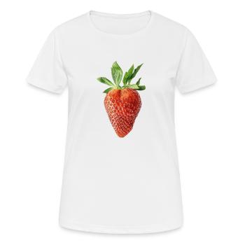 Saftige rote Erdbeere, Sommer - Frauen T-Shirt atmungsaktiv - Weiß - Vorne - AI Model Female 172 dark (172cm)