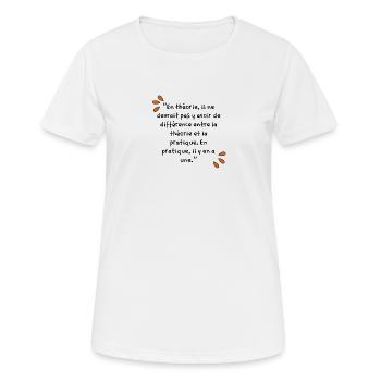 théorie et pratique - T-shirt respirant Femme - blanc - Devant - AI Model Female 172 dark (172cm)