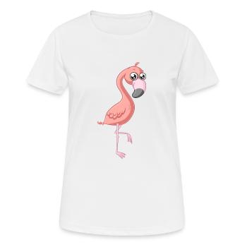 Flamant comique doux - T-shirt respirant Femme - blanc - Devant - AI Model Female 172 dark (172cm)