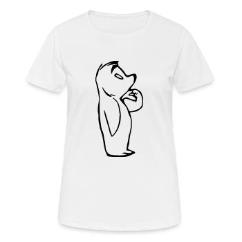 Bär Denken - Frauen T-Shirt atmungsaktiv - Weiß - Vorne - AI Model Female 172 dark (172cm)