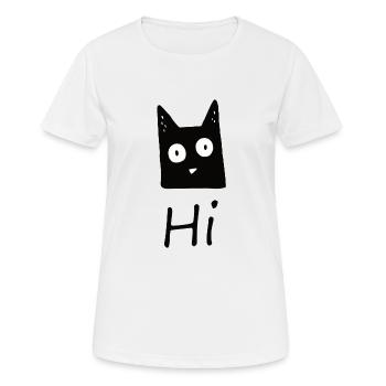 Katze Hi - Frauen T-Shirt atmungsaktiv - Weiß - Vorne - AI Model Female 172 dark (172cm)