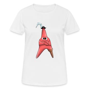PIRAT DE L’ÉTOILE DE MER DRÔLE DE PERSONNAGE AVEC LE LAC EN BOIS - T-shirt respirant Femme - blanc - Devant - AI Model Female 172 dark (172cm)