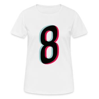 Zahl 8 Ziffer Trikotnummer Tiktok Style dunkel - Frauen T-Shirt atmungsaktiv - Weiß - Vorne - AI Model Female 172 dark (172cm)