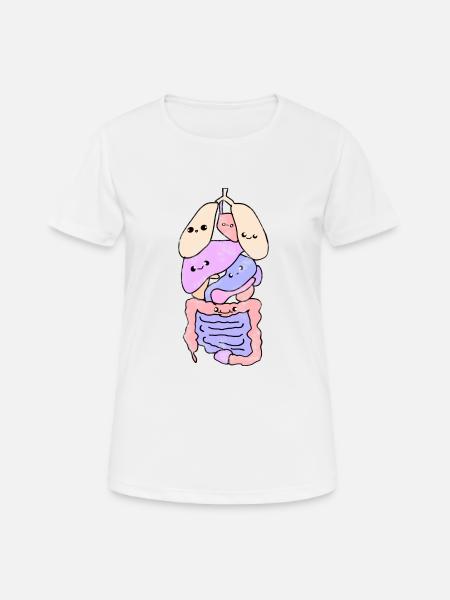Organe Anatomie biologie - Frauen T-Shirt atmungsaktiv - Weiß