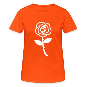 Fleur de rose - T-shirt respirant Femme - orange néon - Devant - AI Model Female 172 dark (172cm)