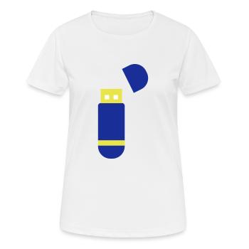 lecteur USB - T-shirt respirant Femme - blanc - Devant - AI Model Female 172 dark (172cm)