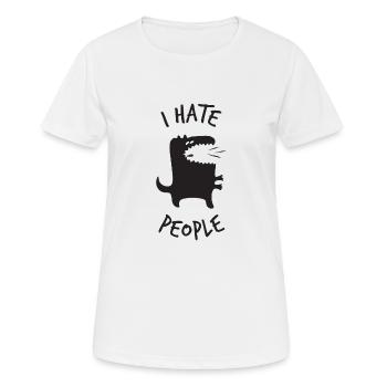I hate people - Frauen T-Shirt atmungsaktiv - Weiß - Vorne - AI Model Female 172 dark (172cm)