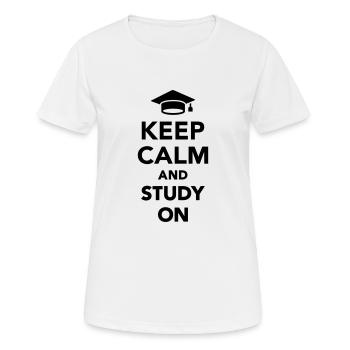 Keep calm and study on - Women's Breathable T-Shirt - white - Front - AI Model Female 172 dark (172cm)