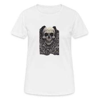 Monarchie malveillante Crâne maléfique Squelette mort-vivant - T-shirt respirant Femme - blanc - Devant - AI Model Female 172 dark (172cm)