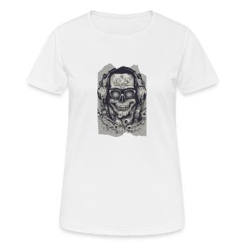 SkullGroove Beats Undead Kopfhörer Metall - Frauen T-Shirt atmungsaktiv - Weiß - Vorne - AI Model Female 172 dark (172cm)