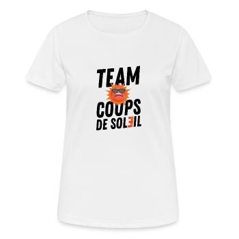Team coups de solei - T-shirt respirant Femme - blanc - Devant - AI Model Female 172 dark (172cm)