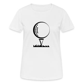 Golfball - Frauen T-Shirt atmungsaktiv - Weiß - Vorne - AI Model Female 172 dark (172cm)