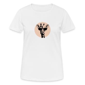 Girafe à lunettes - T-shirt respirant Femme - blanc - Devant - AI Model Female 172 dark (172cm)