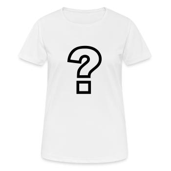 Question mark - Women's Breathable T-Shirt - white - Front - AI Model Female 172 dark (172cm)