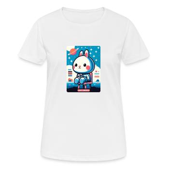 Space Explorer Bunny - Frauen T-Shirt atmungsaktiv - Weiß - Vorne - AI Model Female 172 dark (172cm)