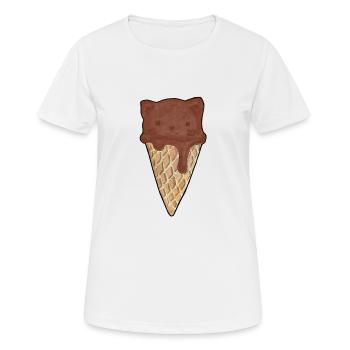 Katzen-Eis Schoko - Frauen T-Shirt atmungsaktiv - Weiß - Vorne - AI Model Female 172 dark (172cm)