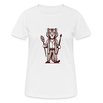 Cute Tiger Artist - Women's Breathable T-Shirt - white - Front - AI Model Female 172 dark (172cm)