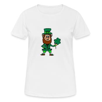Irland leprechaun Kobold - Frauen T-Shirt atmungsaktiv - Weiß - Vorne - AI Model Female 172 dark (172cm)