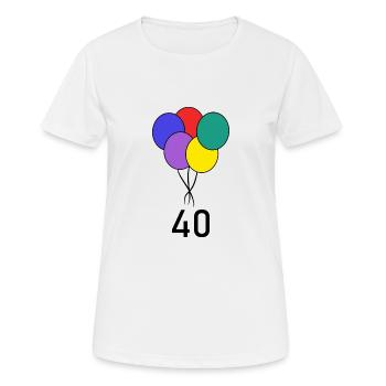 40. 40 JAHRE. 40-JÄHRIGES JUBILÄUM. GEBURTSTAG 40 JAHRE. - Frauen T-Shirt atmungsaktiv - Weiß - Vorne - AI Model Female 172 dark (172cm)