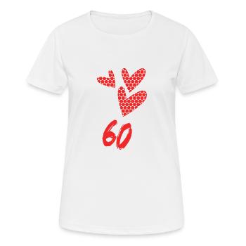 60. 60 YEARS. 60TH ANNIVERSARY. BIRTHDAY 60 YEARS. - Women's Breathable T-Shirt - white - Front - AI Model Female 172 dark (172cm)